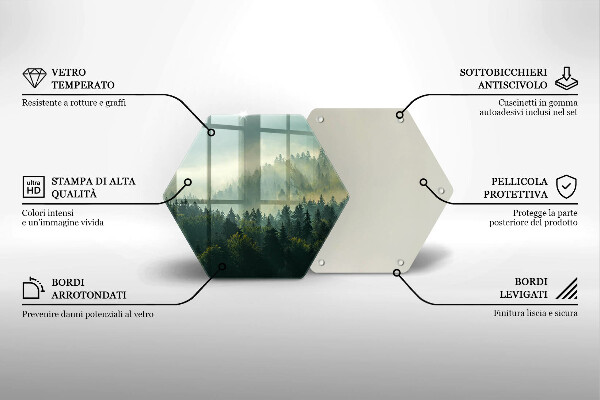 Tabla de cortar de vidrio Vista del paisaje del bosque