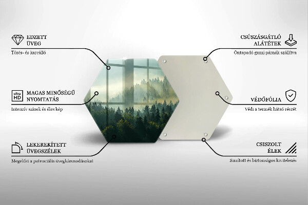 Tabla de cortar de vidrio Vista del paisaje del bosque
