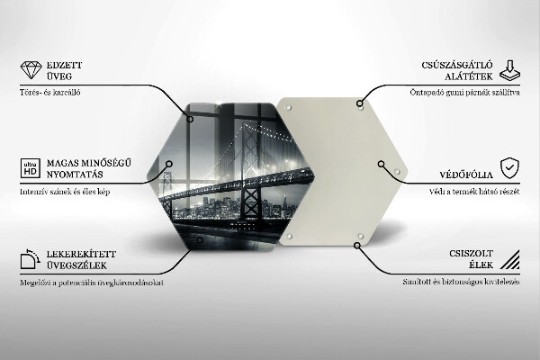 Tabla de cortar de vidrio Puente benjamín franklin