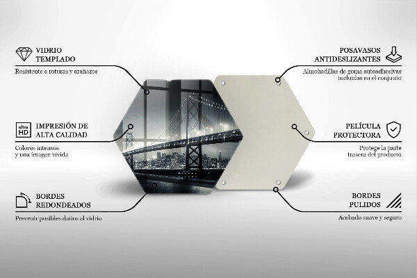 Tabla de cortar de vidrio Puente benjamín franklin