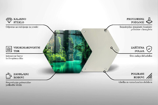 Tabla de cortar de vidrio Paisaje de laguna