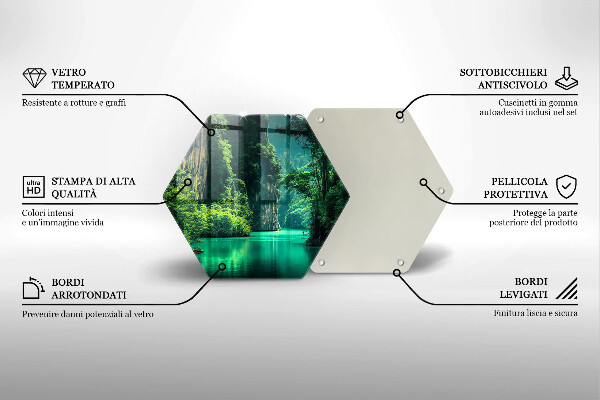 Tabla de cortar de vidrio Paisaje de laguna