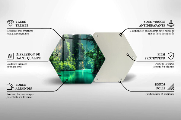 Tabla de cortar de vidrio Paisaje de laguna