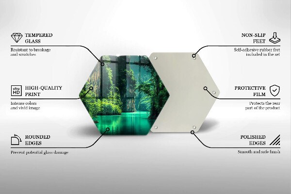 Tabla de cortar de vidrio Paisaje de laguna