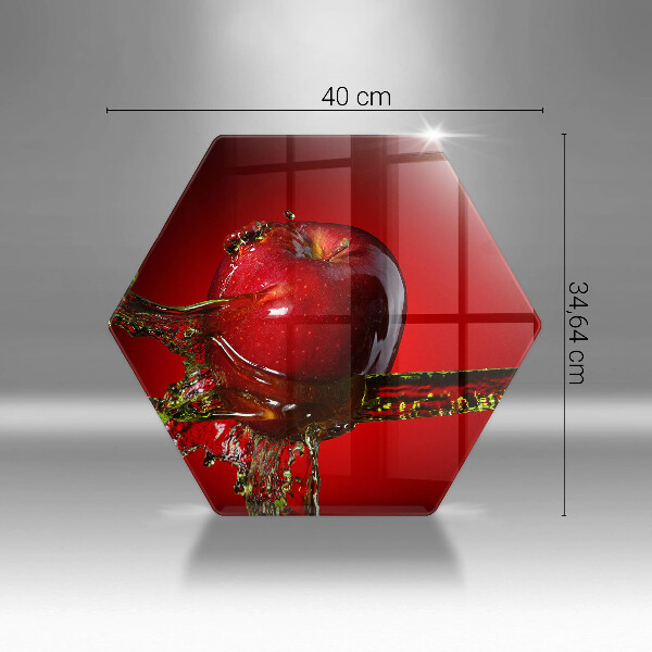 Tabla de cortar de vidrio Fruta de manzana en agua