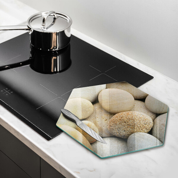 Tabla de cortar de vidrio Patrón de piedras ovaladas