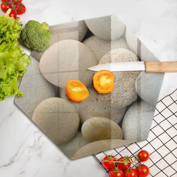 Tabla de cortar de vidrio Patrón de piedras ovaladas