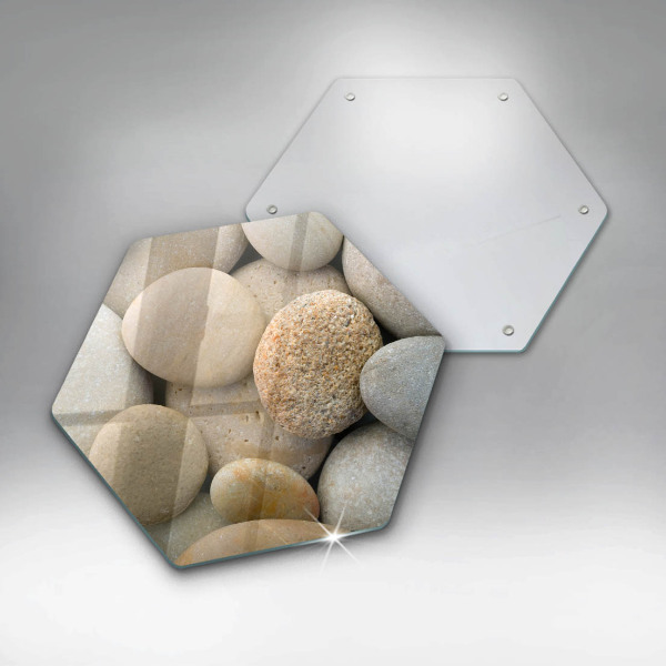 Tabla de cortar de vidrio Patrón de piedras ovaladas