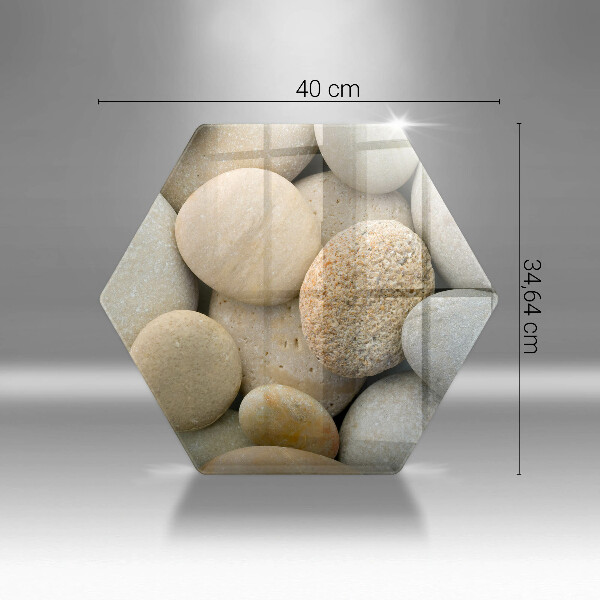 Tabla de cortar de vidrio Patrón de piedras ovaladas