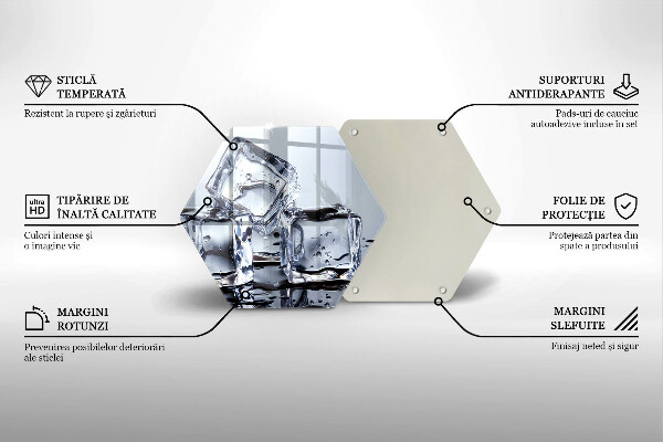 Tabla de cortar de vidrio Cubos de hielo