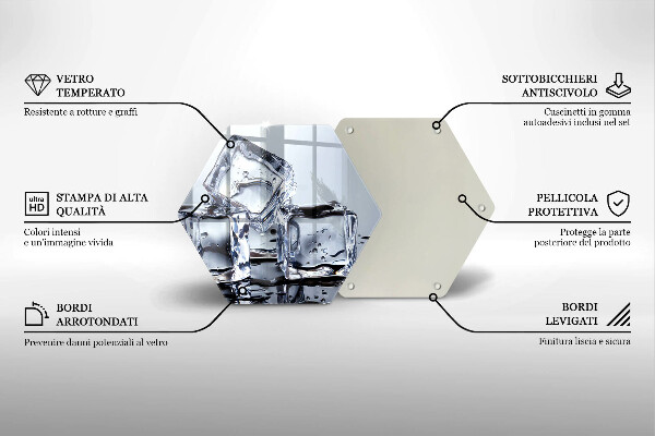 Tabla de cortar de vidrio Cubos de hielo