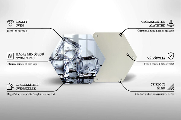 Tabla de cortar de vidrio Cubos de hielo