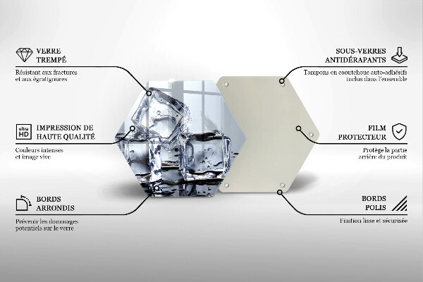 Tabla de cortar de vidrio Cubos de hielo