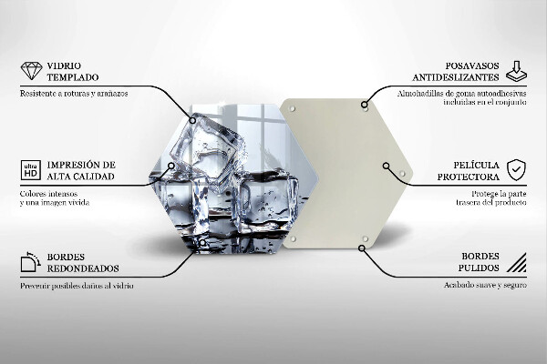 Tabla de cortar de vidrio Cubos de hielo