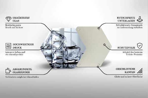 Tabla de cortar de vidrio Cubos de hielo