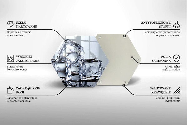 Tabla de cortar de vidrio Cubos de hielo