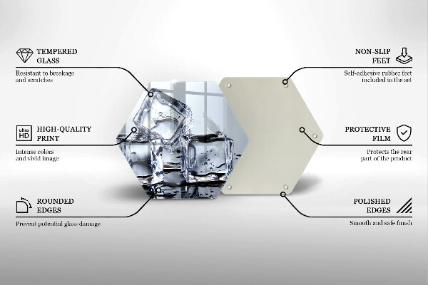Tabla de cortar de vidrio Cubos de hielo