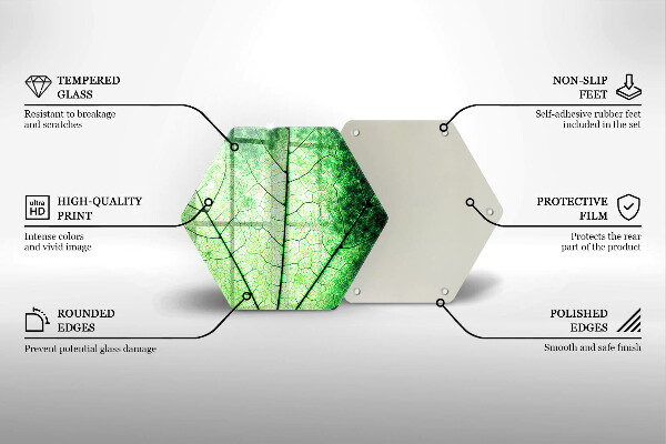 Tabla de cortar de vidrio Hoja de vena decorativa