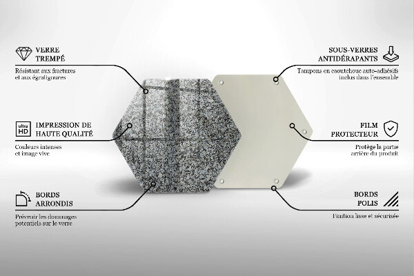 Tabla de cortar de vidrio Textura de piedra