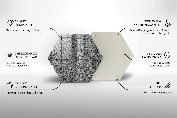 Tabla de cortar de vidrio Textura de piedra