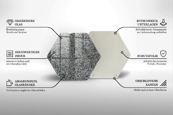 Tabla de cortar de vidrio Textura de piedra