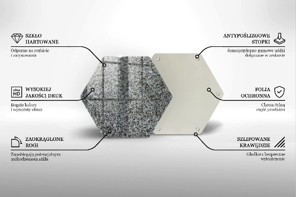 Tabla de cortar de vidrio Textura de piedra