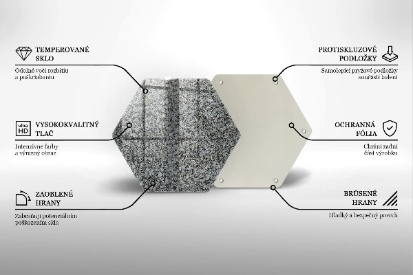 Tabla de cortar de vidrio Textura de piedra