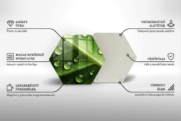 Tabla de cortar de vidrio Hoja y rocío de la naturaleza