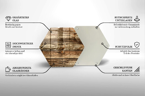 Tabla de cortar de vidrio Textura de tablón de madera