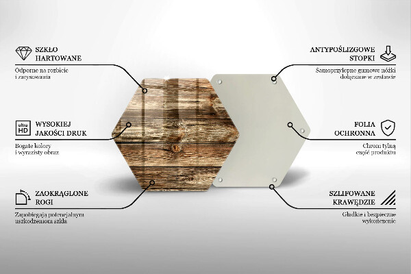 Tabla de cortar de vidrio Textura de tablón de madera