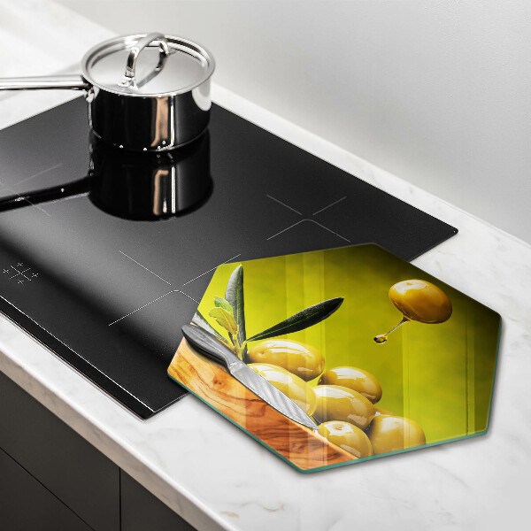 Tabla de cortar de vidrio Aceitunas sabrosas