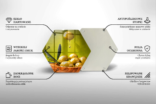 Tabla de cortar de vidrio Aceitunas sabrosas