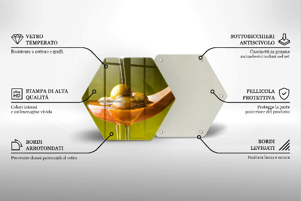 Tabla de cortar de vidrio Aceite de oliva y aceitunas