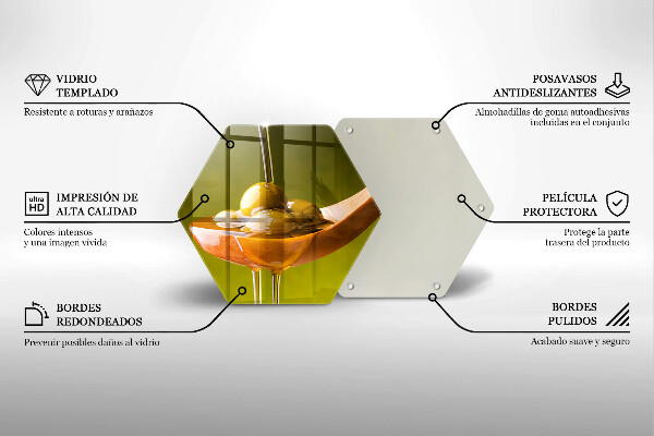 Tabla de cortar de vidrio Aceite de oliva y aceitunas