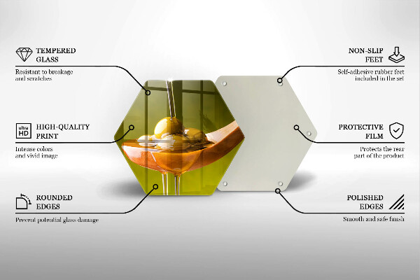 Tabla de cortar de vidrio Aceite de oliva y aceitunas
