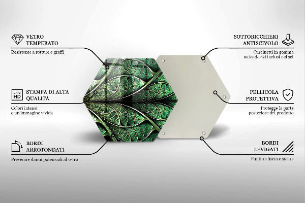 Tabla de cortar de vidrio Estructura de las venas de la hoja