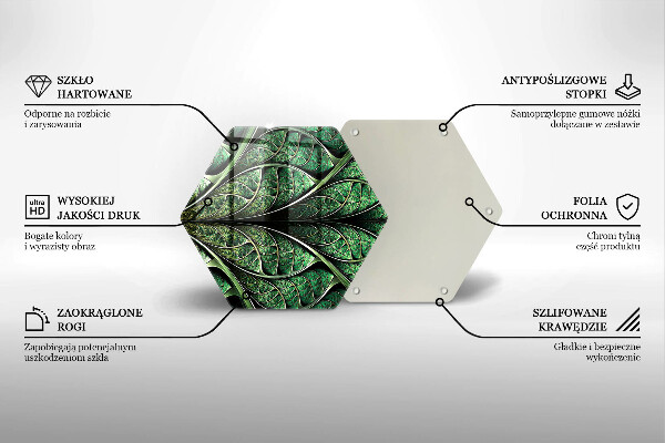 Tabla de cortar de vidrio Estructura de las venas de la hoja