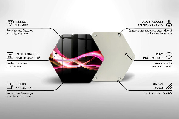 Tabla de cortar de vidrio Humo de neón abstracto