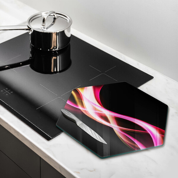 Tabla de cortar de vidrio Humo de neón abstracto