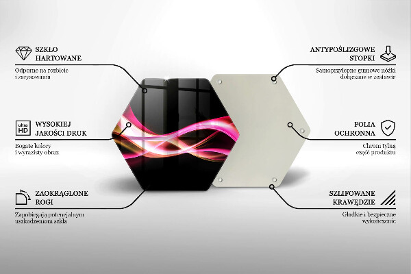 Tabla de cortar de vidrio Humo de neón abstracto