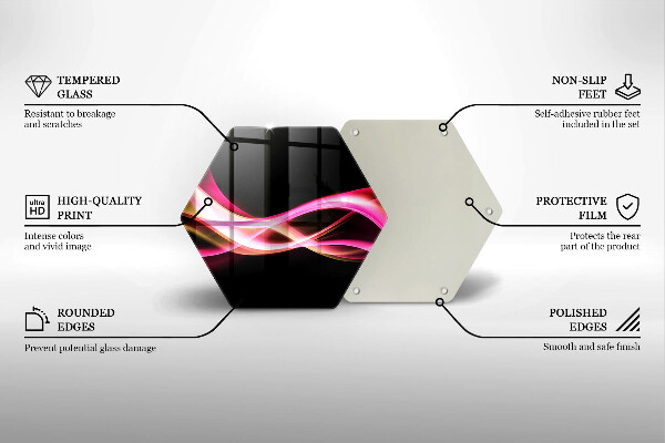Tabla de cortar de vidrio Humo de neón abstracto