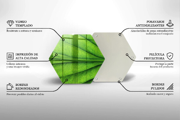 Tabla de cortar de vidrio Hoja de vena natural