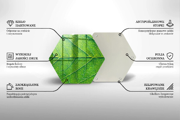 Tabla de cortar de vidrio Venas de las hojas naturales
