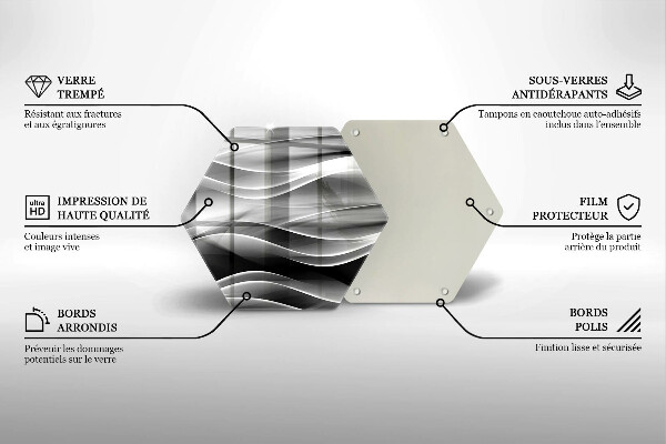 Tabla de cortar de vidrio Líneas abstractas de humo