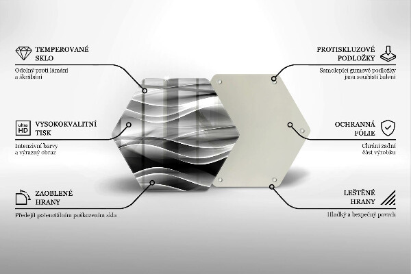 Tabla de cortar de vidrio Líneas abstractas de humo