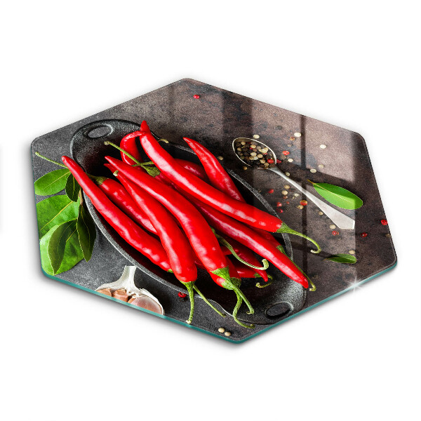 Tabla de cortar de vidrio Chiles rojos