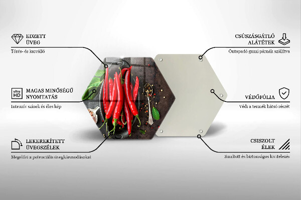 Tabla de cortar de vidrio Chiles rojos