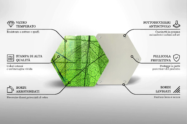 Tabla de cortar de vidrio Venas de las hojas naturales