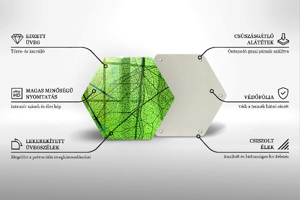 Tabla de cortar de vidrio Venas de las hojas naturales