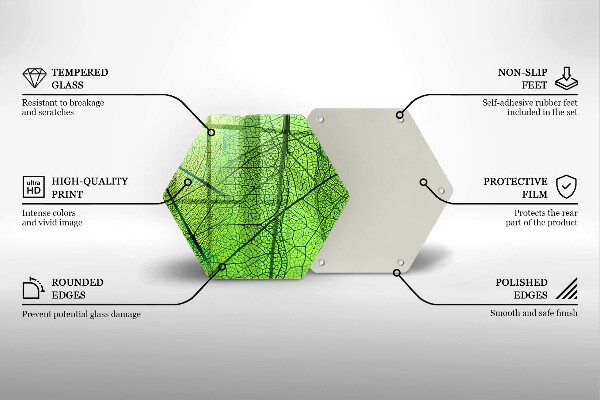 Tabla de cortar de vidrio Venas de las hojas naturales